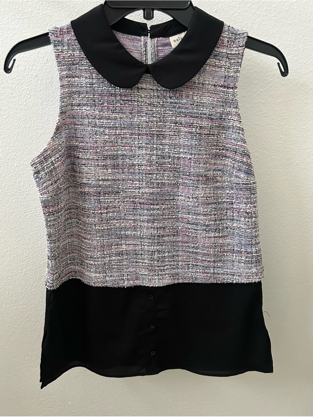 Maison Jules Black and Colored Sleeveless Blouse